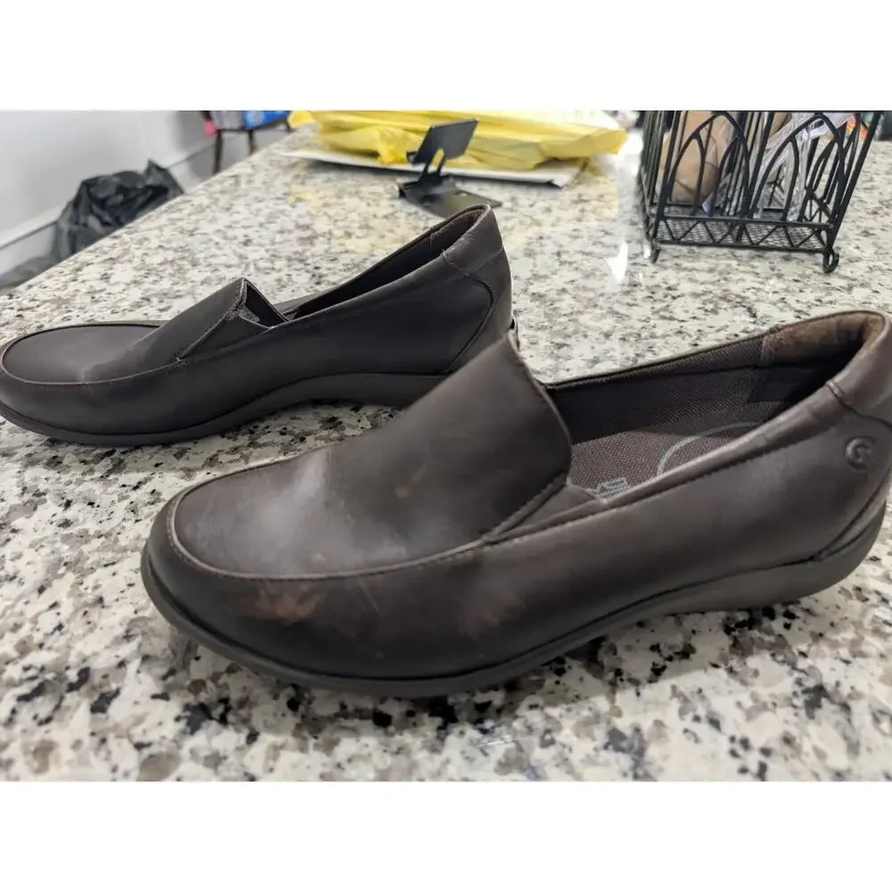 Womens/Ladies Brown Rockport Leather Upper Shoes 7W Used